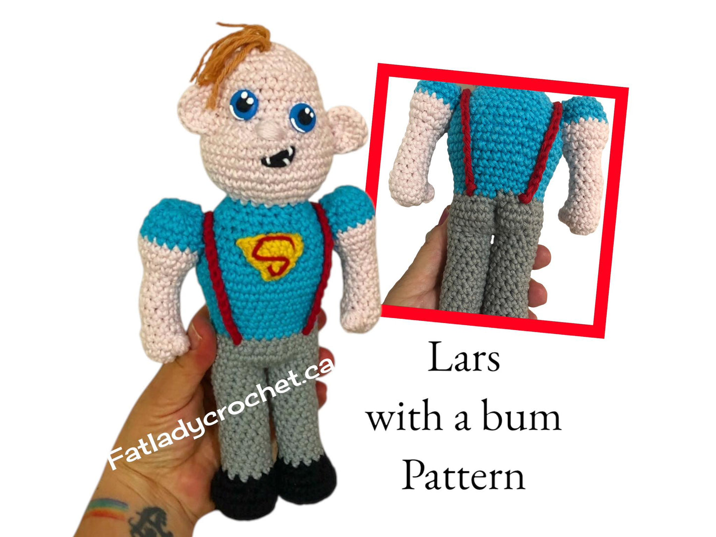 crochet pattern for Sloth or Lars doll with bubble butt