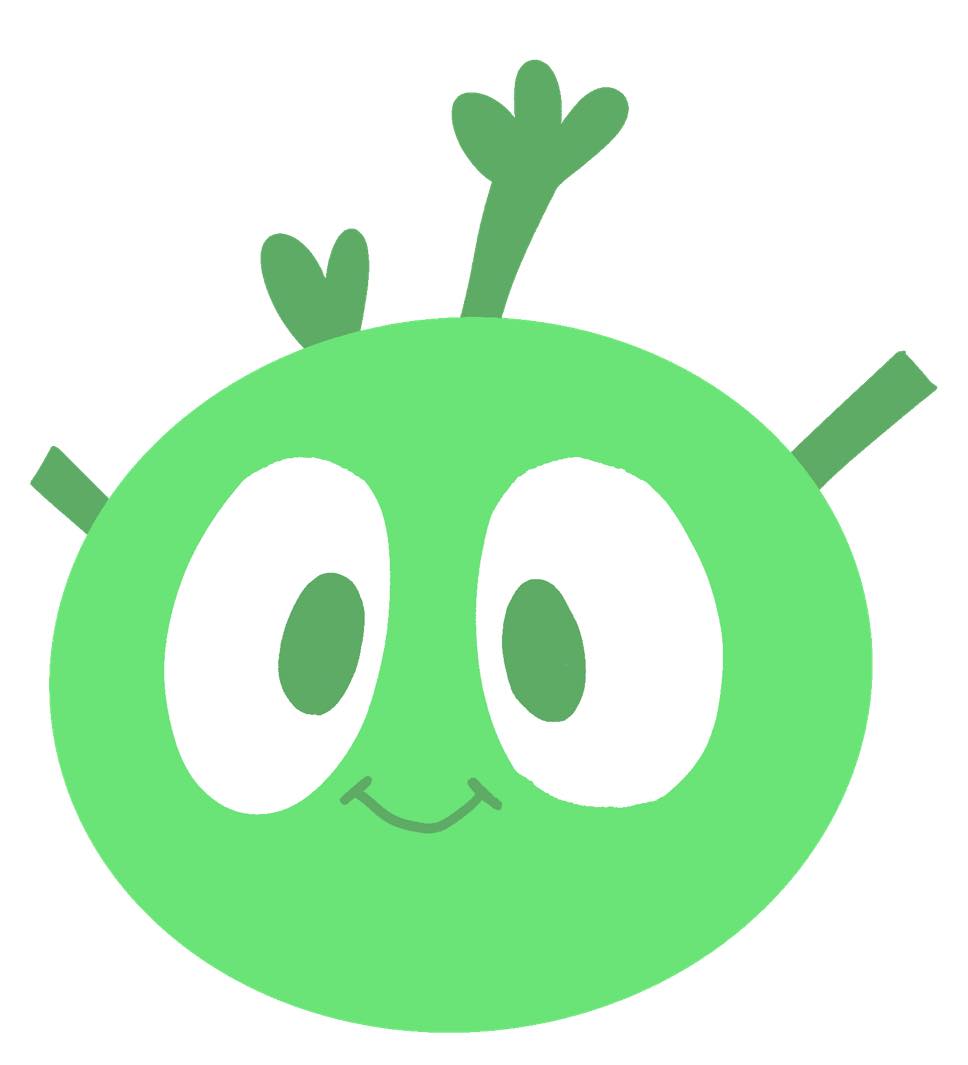 A green cartoon kohlrabi.