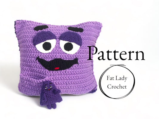 PATTERN: Crochet Grimace Cushion and Grimace Doll PDF