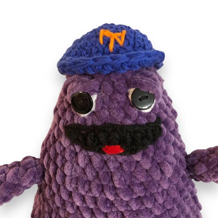 Grimace Crochet Pattern – McDonald's Character Amigurumi + BONUS Mets Cap PDF