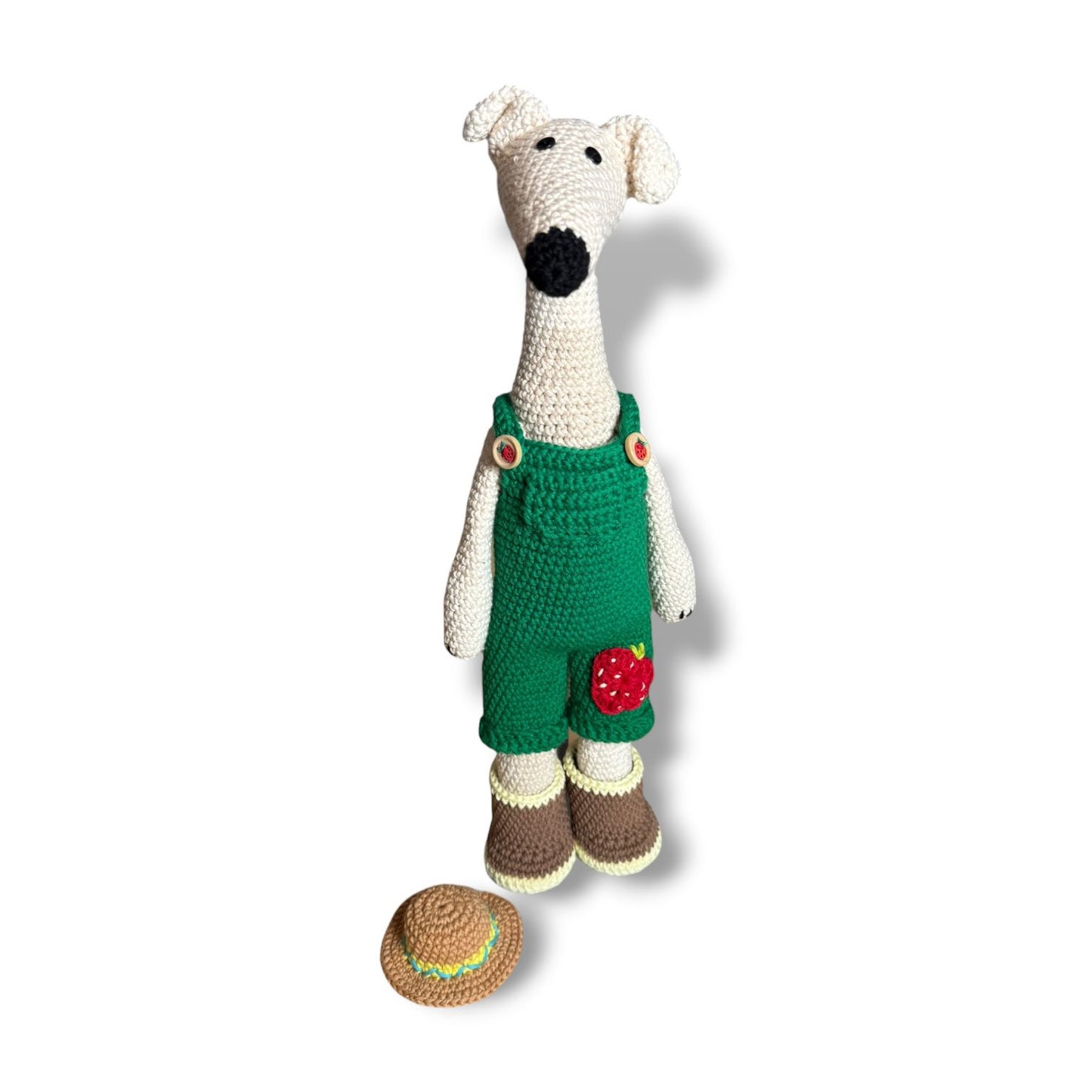 Long Dog Spring Gardening Suit and Stan the Worm Crochet Pattern Add-On