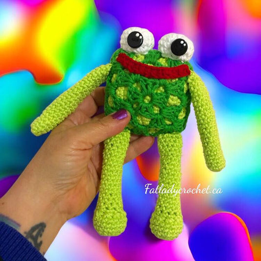 Granny square crochet frog pattern

