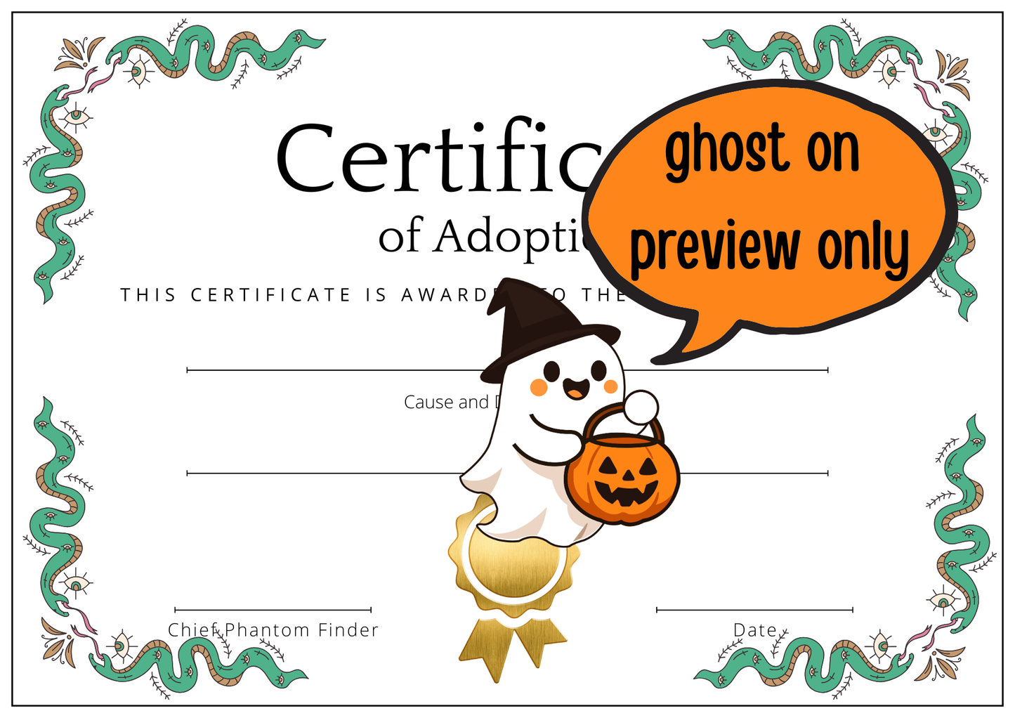 Adopt-a-Ghost Pattern + Premium Adoption Certificates
