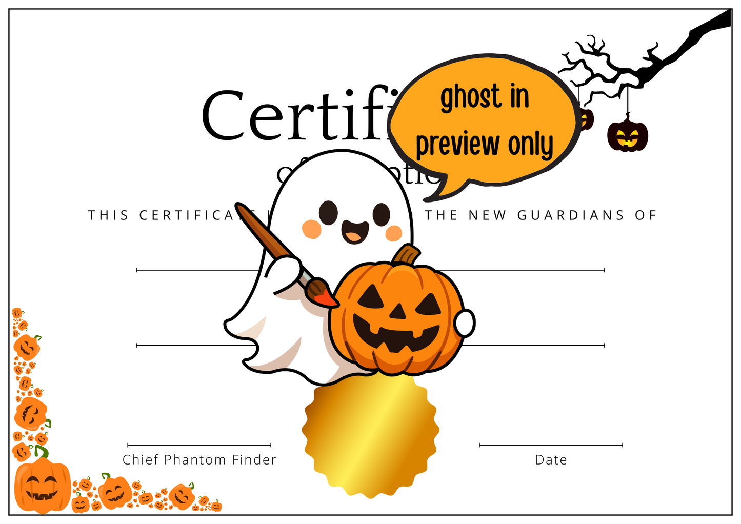 Adopt-a-Ghost Pattern + Premium Adoption Certificates